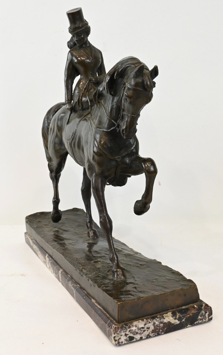 Emilio Agnati - Queen Margherita On Horseback - Italy Early 20th Century-photo-1